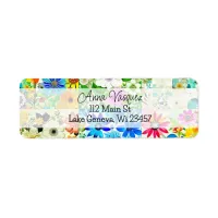 Beautiful Watercolor Floral Label