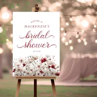 Elegant Summer Wildflower Bridal Shower Welcome Foam Board