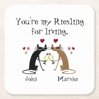 You're My Riesling for Living Square Paper Coaster