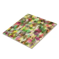 Paint Splatter Autumn Color Leaves Abstract Ceramic Tile