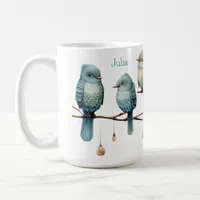 Whimsical Birds on Branches Timeless Elegance Coffee Mug