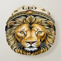 Leo sign of the zodiac round pillow