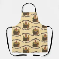 Thankful 4 Games Thanksgiving Pattern Fun Apron