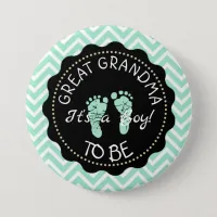 Great Grandma  to be  Green Baby Shower button