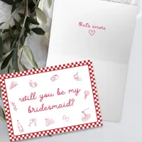 Chic Italian "That's Amore" Bridesmaid Proposal  Card