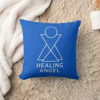 Throat Chakra Blue Healing Angel Throw Pillow