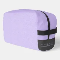 Geometric Diamond Lilac And White Name Cosmetic Dopp Kit