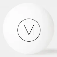 Black Minimalist Modern Font Monogram Ping Pong Ball