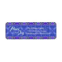 Purple Peace & Joy Christmas Label