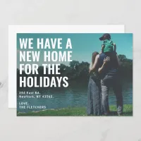 Bold Script New Home For The Holidays Moving Card