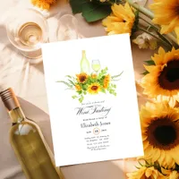 Sunflower Wine Tasting Bridal Shower Invitation