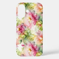 Pastel Flowers Alcohol Ink Illustration  iPhone 16 Case