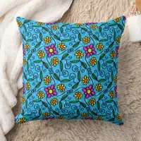 Abstract Floral Throw Pillow