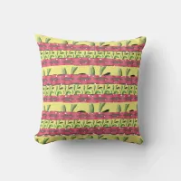 Cactus Stripe Yellow Throw Pillow