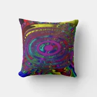 Psychedelic Hypnotic Abstract of Colors Throw Pillow