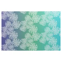 White Shells on a Turquoise Background Pattern Fabric