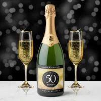 Elegant 50th Golden Wedding Anniversary Sparkling Wine Label