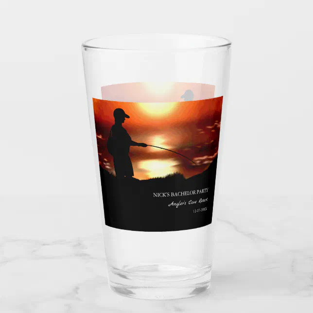 Fishing bachelor party Fishing lover Fishing party Glass