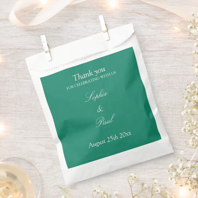 Elegant Emerald Green Wedding Thank You Favor Bags