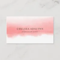 Ombre Pink Watercolor Minimalist Business Card