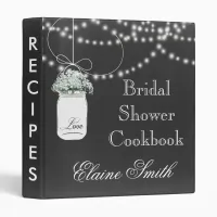 Babys Breath Chalkboard Mason Jar Recipe Folder