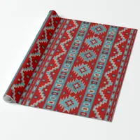 Southwest Mesas Turquoise & Red Wrapping Paper