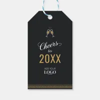 Cheers to New Year Modern Business Appreciation Gift Tags