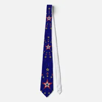 Pattern of Patriotic Stars Neck Tie