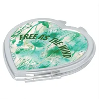 Elegant Dandelion Monogram Green and White | Compact Mirror