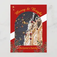 Arch photo Merry christmas Modern Holiday Postcard