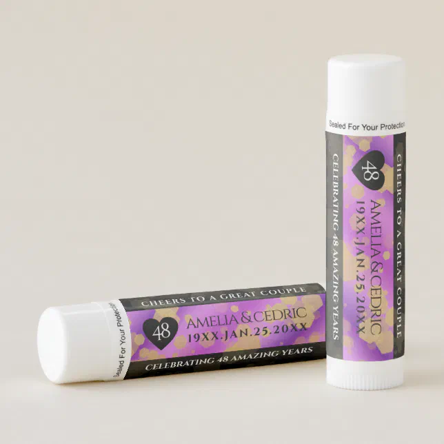 Elegant 48th Amethyst Wedding Anniversary Lip Balm