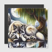 Moonlit Serenity A Slumbering Wolf