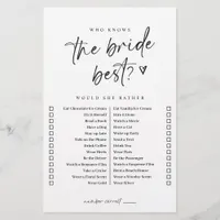 Modern Casual Bridal Shower Game Would She Rather