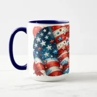 Abstract American Flag Red, White and Blue Mug