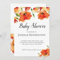 Summer Golden Poppy Baby Shower Invitation