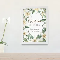 Wedding Welcome Sign,  Plumeria Framed Art