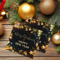 Festive Frame With Gold Stars Bokeh and Sparkles  Favor Tags