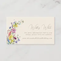 Wildflower Watercolor Boho Wedding Website Enclosure Card