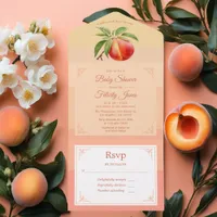 Peach Fuzz Baby Shower All In One Invitation