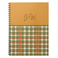 Orange and Green Gingham Notebook