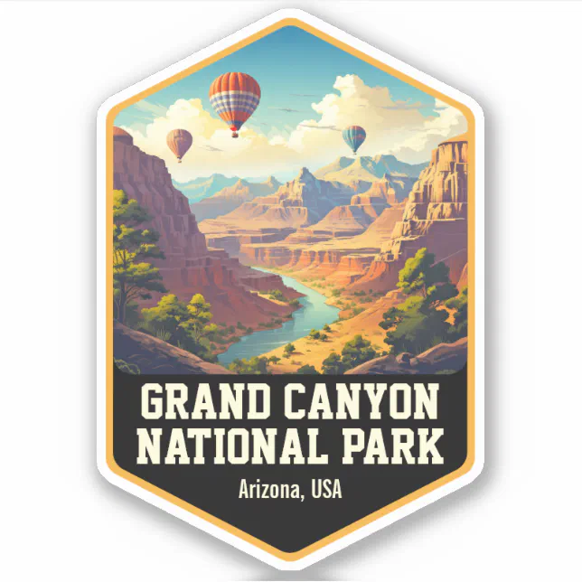 Vintage Balloon Trips Grand Canyon National Park Sticker