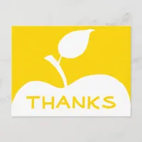 Gold and White Apple Thank You Postcard