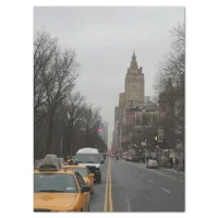 Grey New York City Street with Yellow Cab Tissue Paper