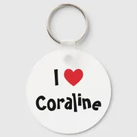 I Love Coraline Keychain