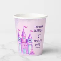 Pink Magical Fairytale Castle Princess Party Paper Cups