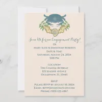 Elegant Crab Feast-Watercolor Blue Crab Engagement Invitation