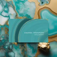 Turquoise and Gold Agate Business Card