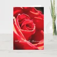 Red Rose, Will You Be My Bridesmaid? Invitation