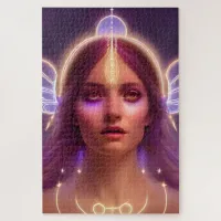 Purple Haze Goddess of Light Digital Fantasy Art Jigsaw Puzzle