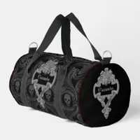 Goth Gray Ornament with Skull Personalized Duffle Bag